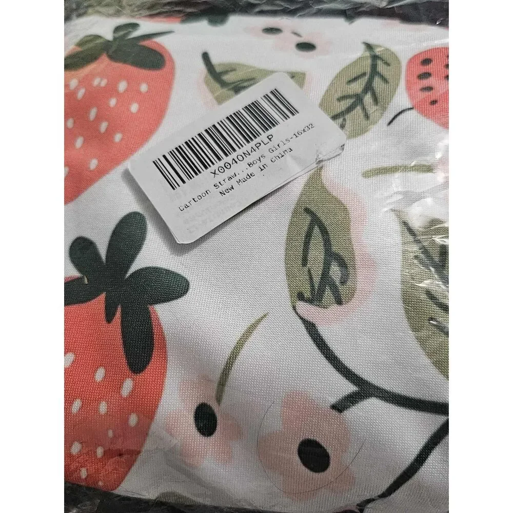 Strawberry Crib Sheet 16x32 | Baby/Toddler Fitted Sheet NIP Floral Fruit Print